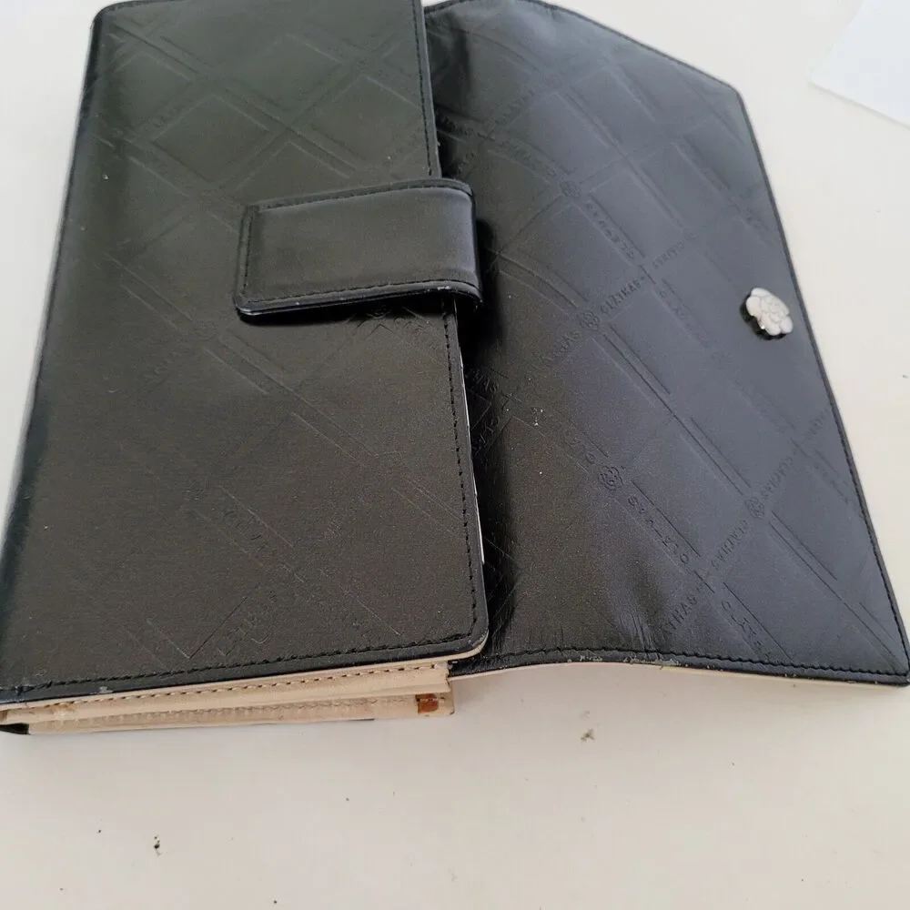 Clathas Flower Wallet Clutch Black Organizer 8x4 Large Envelope Designer Clutch‎